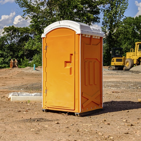 how often are the porta potties cleaned and serviced during a rental period in Banks